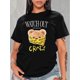thumbnail image 1 of Women's Casual Fashion T-Shirt with Colorful Ribbon Bear Print, Round Neck, Short Sleeve, Polyester - Machine Washable, 1 of 6