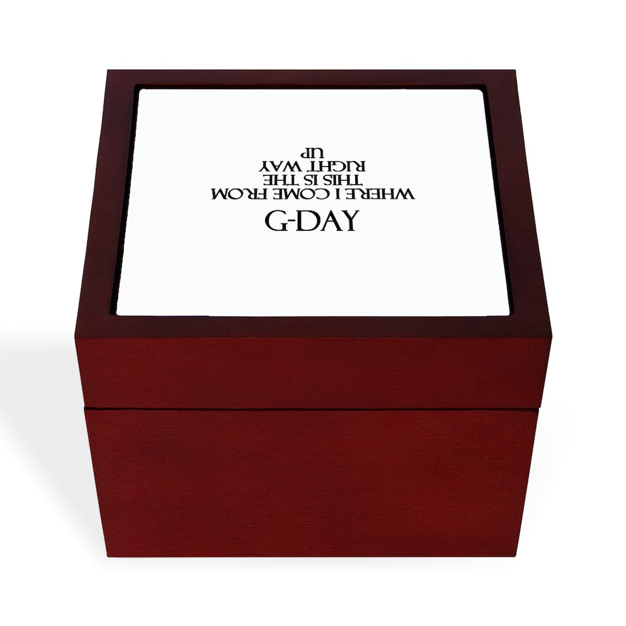 CafePress - G DAY - Keepsake Box Finished Hardwood Jewelry Box Velvet Lined Memento Box