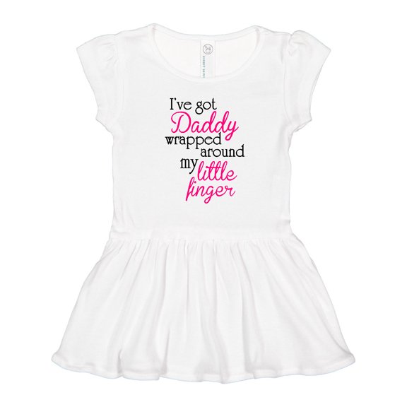 Inktastic I've Got Daddy Wrapped Around My Little Finger Girls Toddler Dress