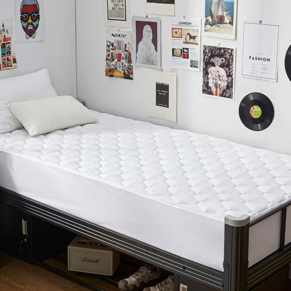 10 Pack Twin XL Mattress Pad - Soft Mattress protector for College Dorm Room Essentials, Extra Long Quilted Fitted Mattress Protector Cover with Deep Pocket Fits 8"-21" Mattress, White