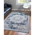 thumbnail image 1 of Unique Loom 3146787 5 x 8 ft. Chateau Roosevelt Rectangular Rug, Navy Blue, 1 of 2