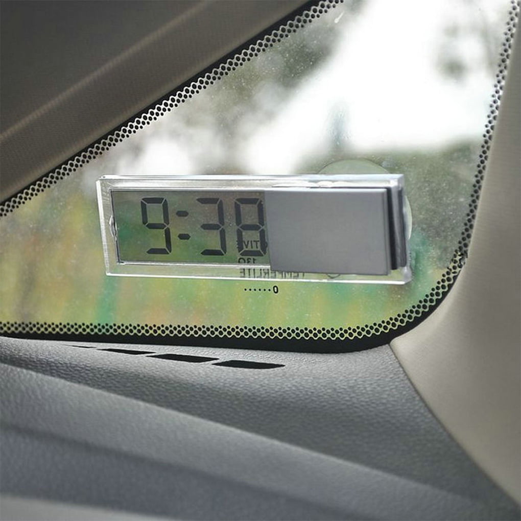 Jiangxinshenghuo Car Windshield Dashboard Digital Clock Transparent Design Suction Clock Car Styling Accessories 