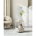 thumbnail image 5 of Modern Round Nightstand with Storage Basket, Cream White, 5 of 7