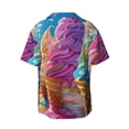 thumbnail image 5 of KLL Rainbow Melting Ice Cream Print Men's Shirt Short Sleeve Button Down Summer Cuba Beach Shirts- Medium, 5 of 5