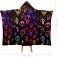 thumbnail image 2 of Gothic Skull Fleece Wearable Blanket for Adults with Halloween Themed Hooded Blanket Warm Cozy Bones Gift for Women, 2 of 6