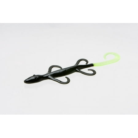 Zoom Lizard Fishing Bait Black Chartreuse Tail 6" 9-pack Soft Baits
