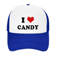 thumbnail image 2 of I Heart Candy Love Food Funny Trucker Hat Baseball Cap Unisex Blue, 2 of 5