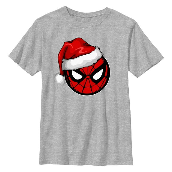 Boys' Husky Marvel: Spider-Man Christmas Spider-Man Santa Hat  Graphic T-Shirt