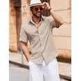 thumbnail image 2 of COOFANDY Men's Button Down Shirt Short Sleeve Casual Stylish No Tuck Shirt for Men, 2 of 6