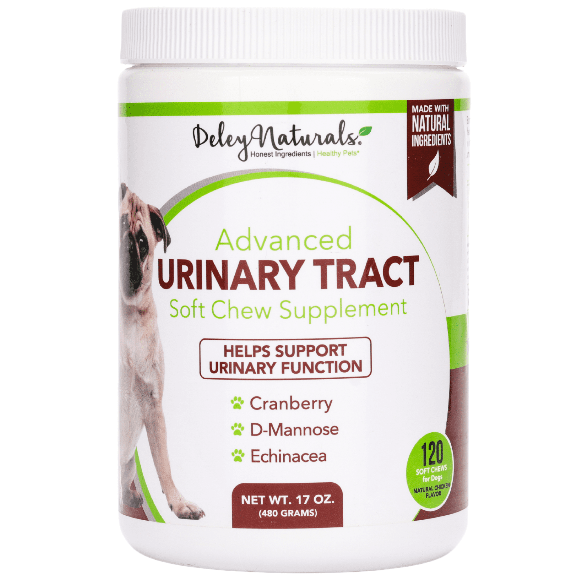 Deley Naturals Uti Prevention Treats for Dogs Incontinence, Bladder
