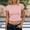 Pink, variant on Ayolanni Crew Neck 2026 Summer Tops Boho Polka Dot Print Short Sleeve Blouse Crop Fitted Vacation T-Shirt L