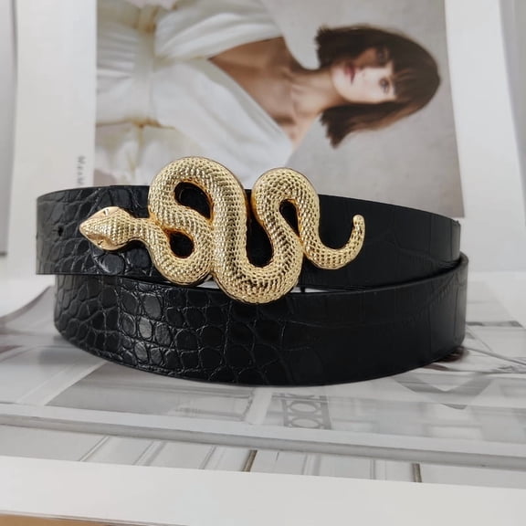 Classical Women Belts with for Creative Snake Buckle Thin Adjustable Waist Belt All-Match Dresses Skirt Coat Waistband Retro Waist Belt