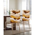 thumbnail image 5 of nqOlkjepod Orange Brown Ombre Chair Covers Set of 4, Decorative Chair Back Cover, Modern Geometric Moire Abstract Art Dining Room Chair Slipcovers Removable Chair Protectors Covers for Party Banquet, 5 of 7