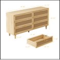 thumbnail image 3 of 59.06"6-Drawers Rattan Storage Cabinet Rattan Drawer with White Drawer Slides,for Bedroom,Living Room,Natural, 3 of 9