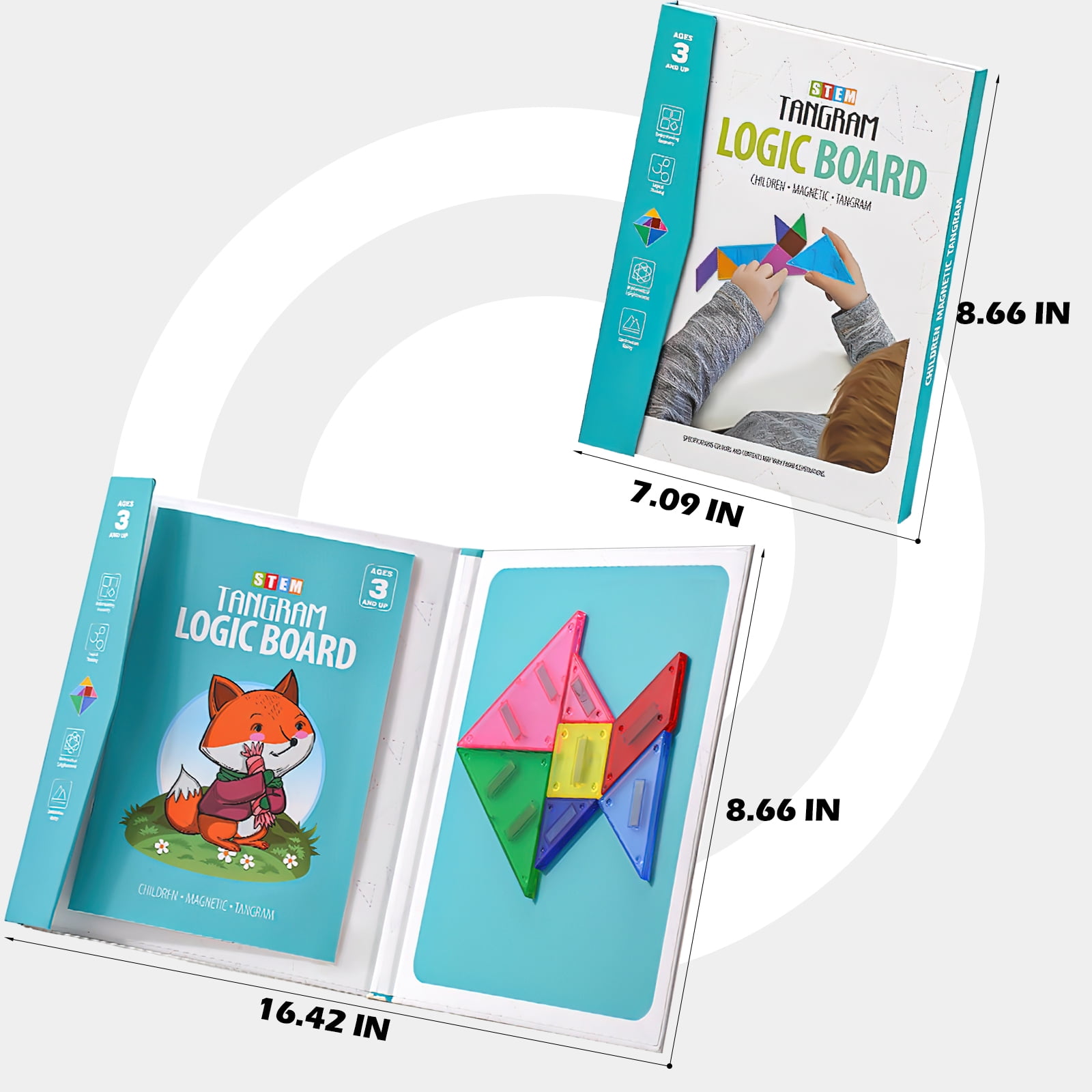 Flooye Tangram Logic Board Jigsaw Puzzles, Durable