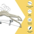 thumbnail image 4 of Lifemaster Velvet Skirt Hangers – With Adjustable Clips, 360 Degree Swivel Hook, and Non-Slip Shoulder Notch, Holds Up To 10 lbs, For Organizing Skirt, Pants, Dress, and Clothes, Pack of 30, Ivory, 4 of 4