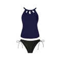 thumbnail image 5 of HAIJIE Tankini Women's Swimsuits 2 Piece Beach Vacation Ladies Bathing Suits Comfortable Swimwear for Women Wife Bikini Sleeveless Cover Up Dresses (Dark Blue,XL), 5 of 6