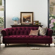 Jennifer Taylor Home La Rosa 84 Victorian Chesterfield Living Room Tufted Sofa Couch, Burgundy Velvet