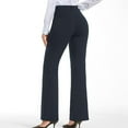 thumbnail image 4 of RYRJJ Womens Stretch Dress Pants Casual Slacks Pants with Pockets Flared Straight Leg Bootcut Trousers for Office Work Business(z-Navy,XL), 4 of 8