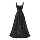 thumbnail image 1 of Vestido de fiesta Miao Duo con lentejuelas brillantes en forma de A, negro, talla grande, 1 of 1