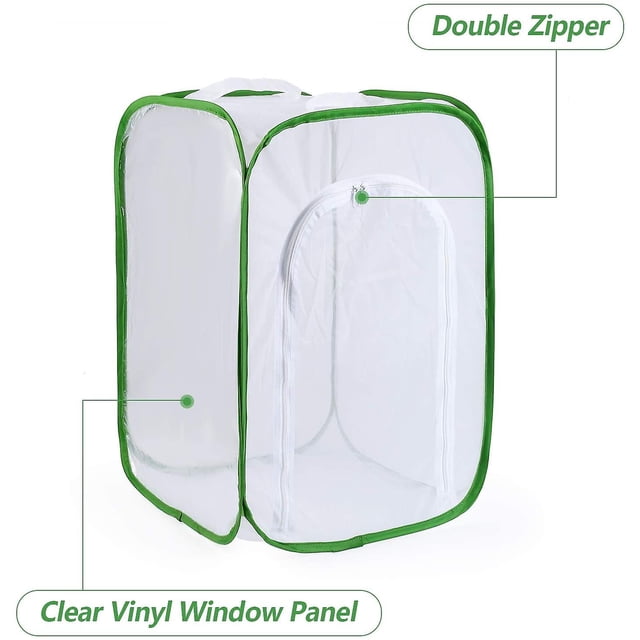 23.6" Large Butterfly Habitat Insect Cage Caterpillars Enclosure Pop-up 23.6 Inches Tall Drawbridge Opening Door