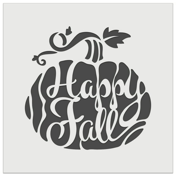 Happy Fall Autumn Harvest Pumpkin with Vine DIY Cookie Wall Craft Stencil - 5.5 Inch