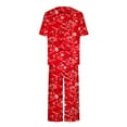 thumbnail image 4 of Atogsazn Womens Pajama Sets Short Sleeve Shirt and Capri Soft Pajama Sets with Pockets 2 Piece Sleepwear Loungewear Red C XXL, 4 of 8