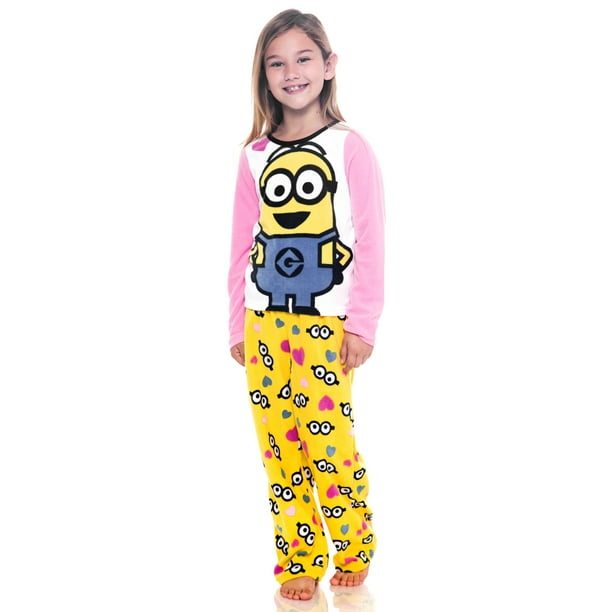 Despicable Me Minions Despicable Me Girls 2 Piece Fleece Pajama Set Size 4 Walmart Com Walmart Com