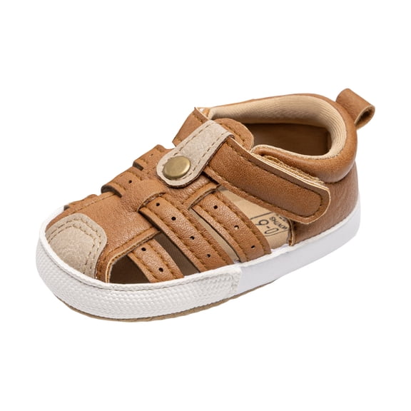 Toddler Girl Sandals Baby Toddler Girls Leather Soft Open Toe Summer Sandals Flower Princess Flat Shoes,Brown