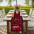 thumbnail image 4 of Table Runners 90 Inches Long Dress Scarves, Valentine's Day Farmhouse Coffee/Dining/Kitchen Table Runner for Living Room, Black Red Plaid Love Heart Roses Truck 13x90 Inch, 4 of 9