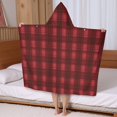 thumbnail image 5 of Red Black Checkerboard Checkered Pattern Hooded Bath Towel，50"x30" for Ages 3 To 12 Kids, Quick Dry Lightweight Soft Microfiber Hood Beach Towel Cover Up for Kids, 5 of 7