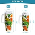 thumbnail image 6 of Yayeee 40oz Stainless Steel Tumbler with Straw and Handle Double-Wall Insulated Travel Water Bottle, Beige Leaves, 6 of 8