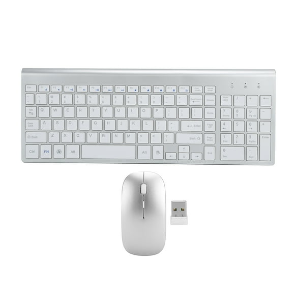 Combo de teclado y mouse inalámbricos Sincero 2.4G Plata