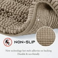 thumbnail image 3 of NICETOWN Bathroom Rug, Extra Soft Thick Absorbent Fluffy Chenille Bathroom Rug Mat, Large Size, Non Slip Bathroom Floor Mat Machine Washable Plush Rug for Bedroom (Taupe Brown, 60"x24"), 3 of 6