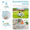 thumbnail image 5 of PetFurnishn Kids Picnic Table, 4 in 1 Cedar Wooden Sand & Water Table w/ 2 Removable Box & Umbrella, Kids Picnic Tables for Outdoors Backyard Garden, Toddler Patio Furniture Set for Boys Girls(Blue), 5 of 10