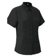 EFINNY Womens Button Down Shirts Short Sleeve Work Dress Shirts, Ladies V Neck Collared Business