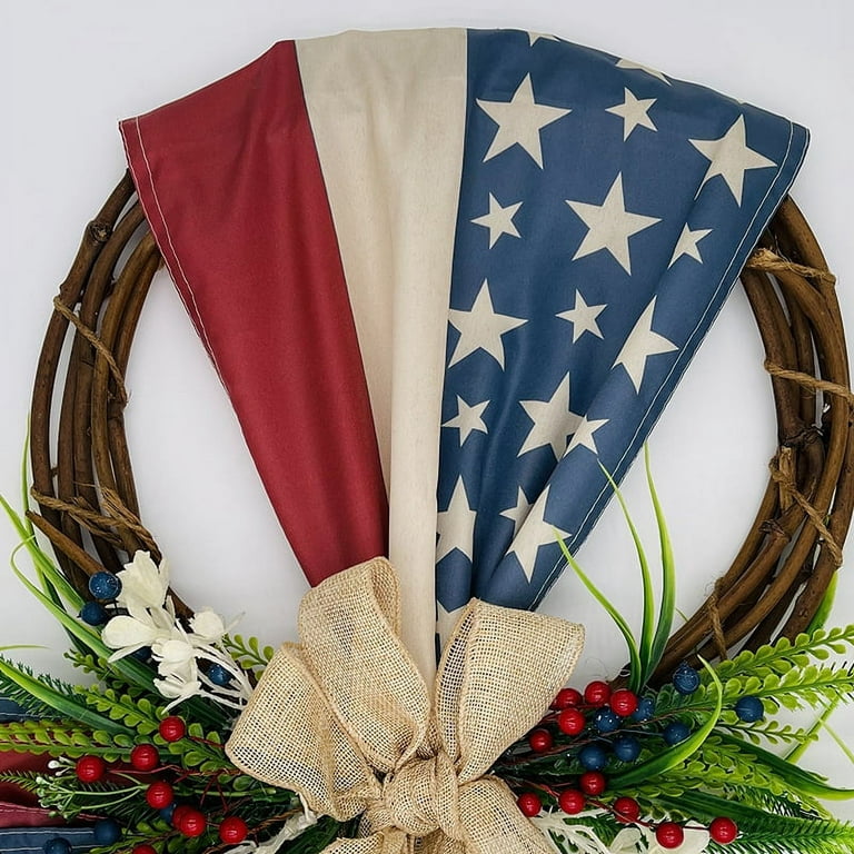 Clearance!!!Memorial Day American Flag Wreaths for Front Door,Farmhouse  Decor Wreath,Door Wreaths for Front Door Outside,15inch Independence Day