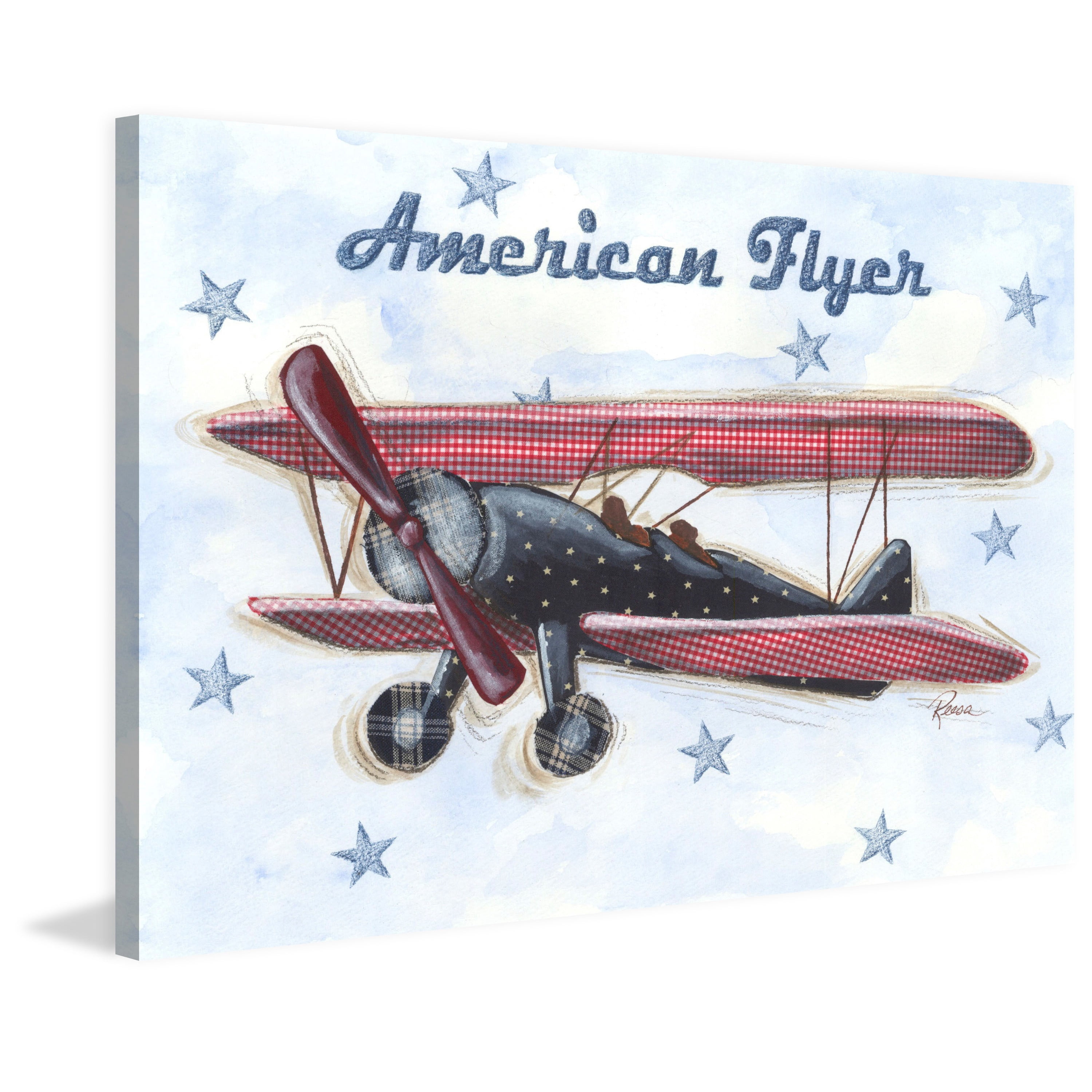 Marmont Hill "American Flyer" by Reesa Qualia Painting Print on Wrapped Canvas