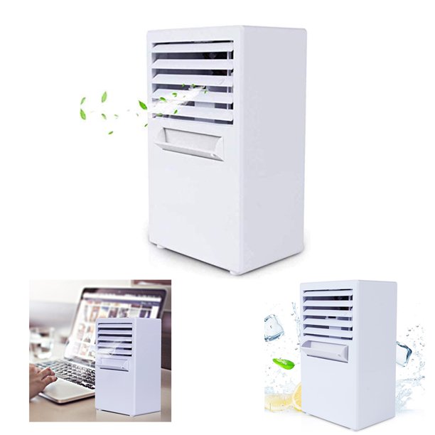 Mini Portable Air Conditioner Fan 9 5 Inch Small Desktop Fan Quiet Personal Misting Table Fan Mini Evaporative Air Circulator Cooler Humidifier For Office Dorm Nightstand Walmart Com Walmart Com