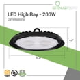 thumbnail image 3 of GREENLIGHTDEPOT LED High Bay - 200W - 22,000 Lumens - Slim UFO - Hook Mount - UFO Series - UL, 3 of 9
