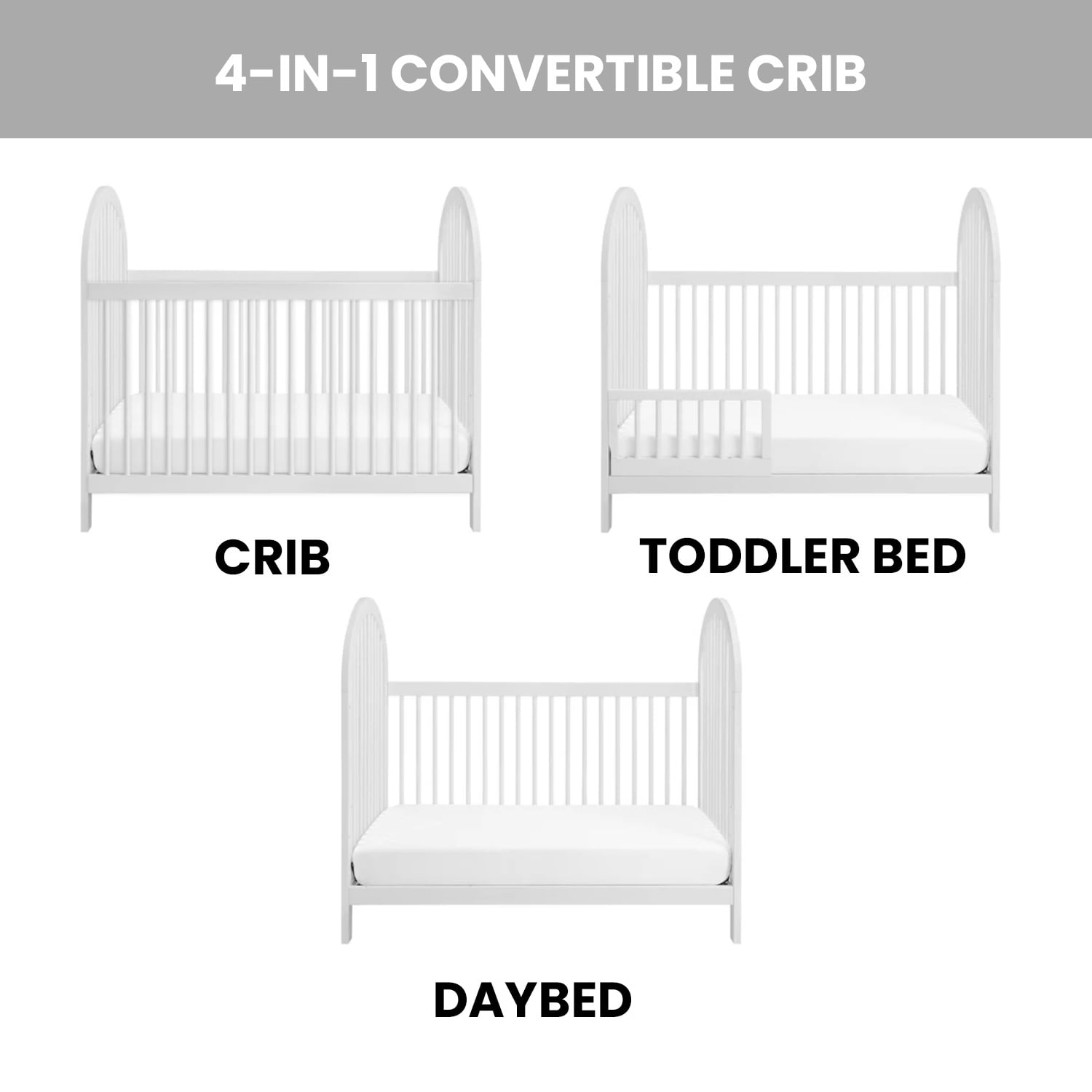 Soho Baby Everlee Convertible Island Crib, Whitewash