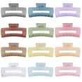 thumbnail image 6 of 4.1 Inch Large Jumbo Jaw Square Clips for Thick Hair - 12 Pcs Bulk Hair Accessories for Women and Girls - Ice Cream, 6 of 14