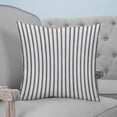 thumbnail image 4 of 14x14 Pillow Covers Set of 2, Black Striped Throw Pillow Covers Decorative Couch Cushion Case, Black White Stripes Farmhouse Microfiber Square Pillowcases for Bedroom Car Living Room, 4 of 7