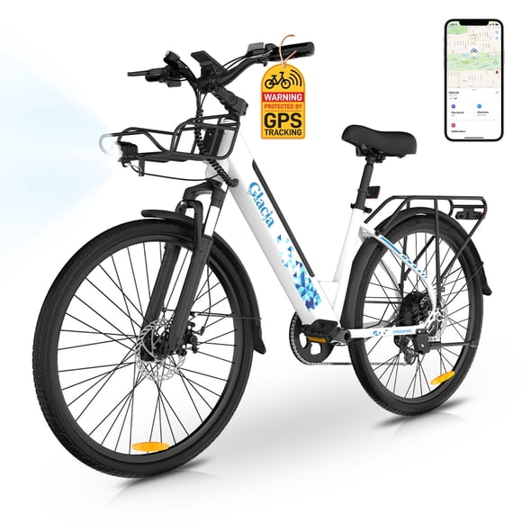 Gyrocopters Glacia Long Range Electric Bike with GPS Tracker | 93KM PAS Range | 45km/h Speed | UL 2849 Certified | 650W Peak Power |  Dual Disc Brakes | Commuter E-Bike for Adults