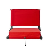 Stadium Chairs for Bleachers with Back Support by Outdoor Leisure Products, Large Ultra-Padded Seat for Complete Comfort, Easy Carry Handle with Adjustable Shoulder Strap