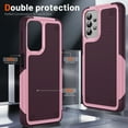 thumbnail image 3 of Nalacover Samsung Galaxy A32 4G Case, Heavy Duty 3 in 1 Rugged Shockproof Rugged Silicone Hybrid Hard PC Soft TPU Bumper Camera Raised Drop Protective Girls Women Boy Men Phone Covers, Rose, 3 of 8