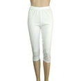thumbnail image 5 of GEWSEY Women's Lightweight Soft Capri Leggings Crop Leggings 3/4 Stretch Yoga Pants (White, XXL), 5 of 6