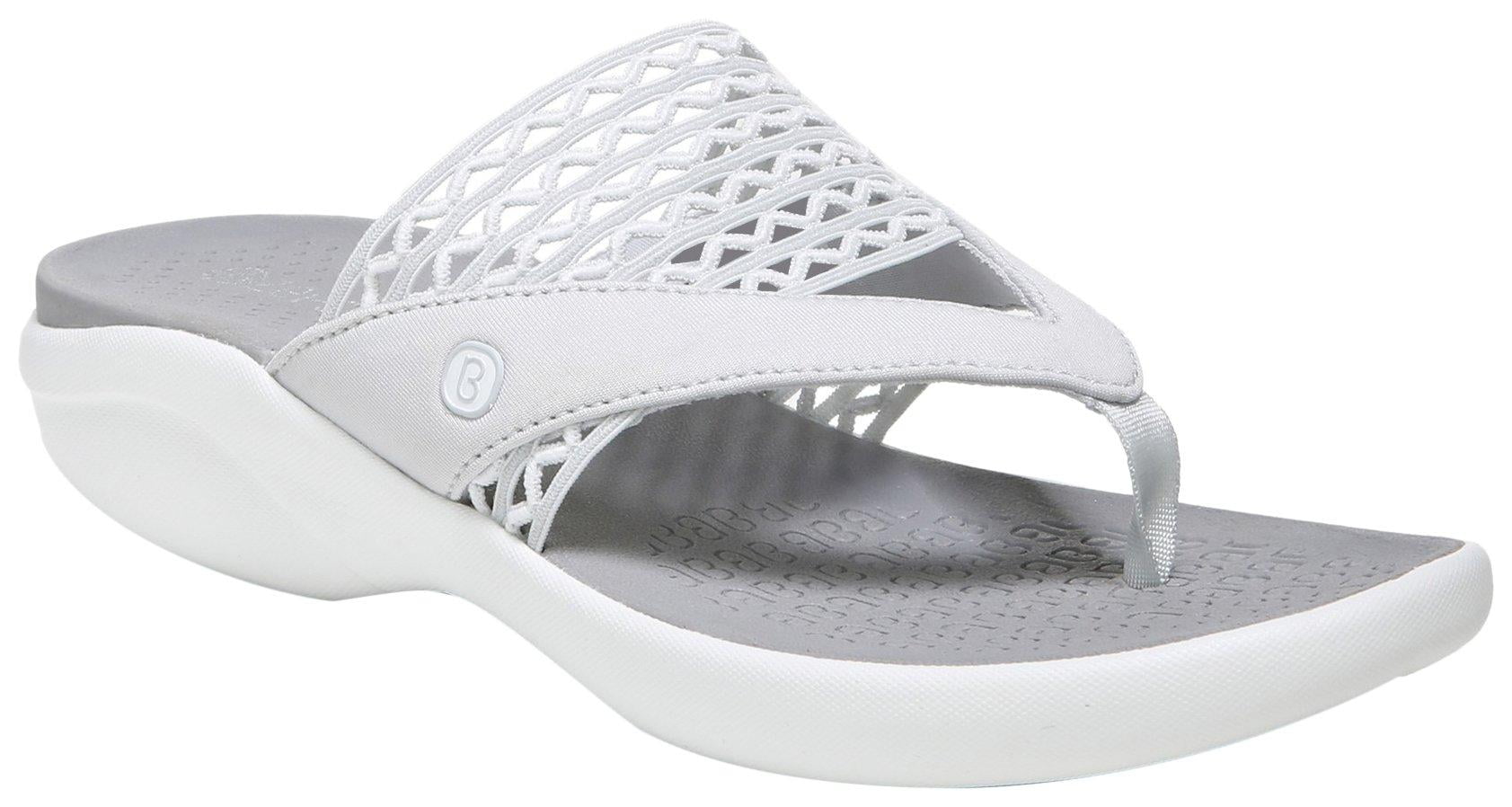 Bzees Womens Cabana Flip Flops 9 Silver smoke - Walmart.com