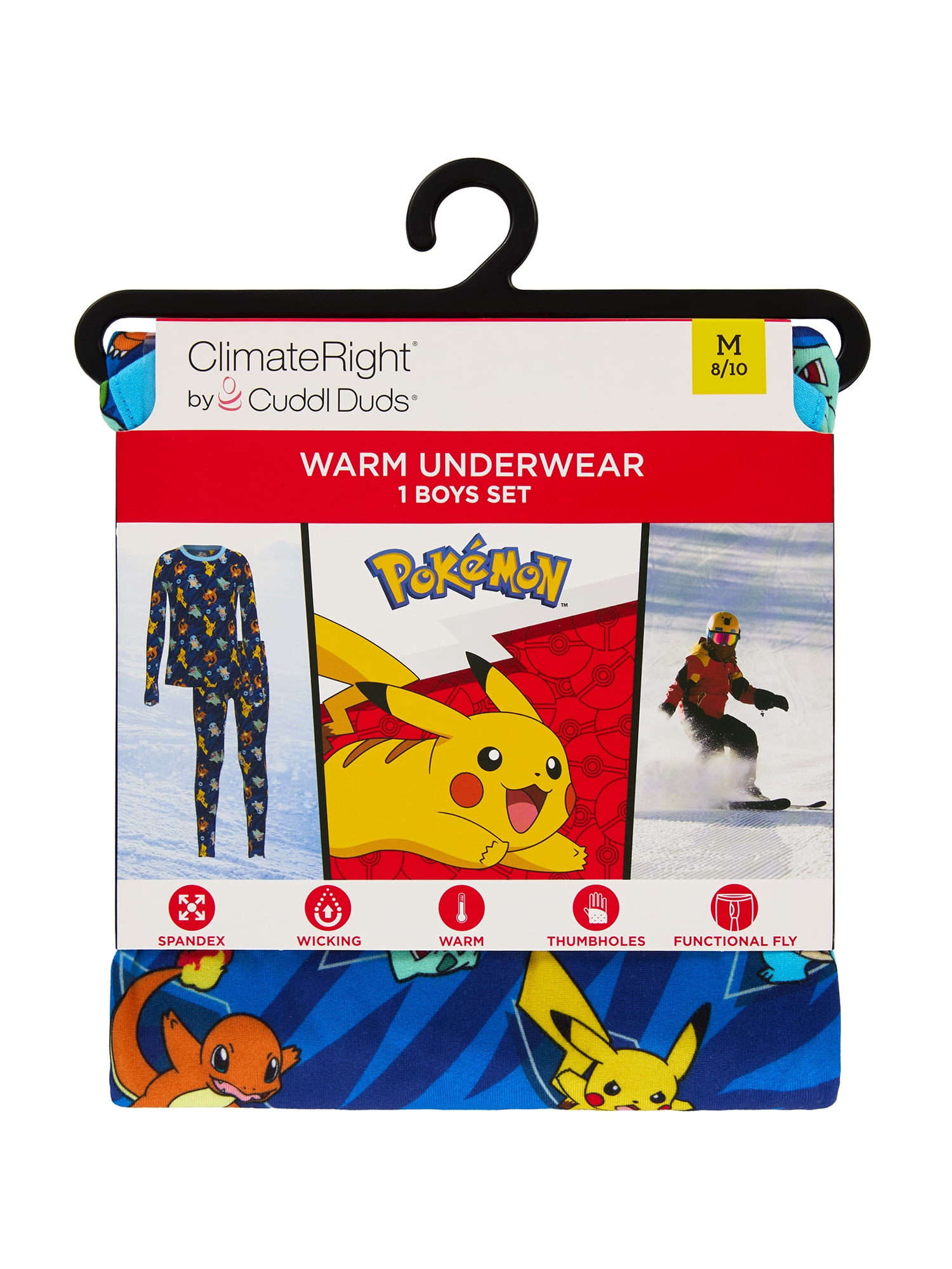 Climateright By Cuddl Duds Pokemon Boys Thermal S-L