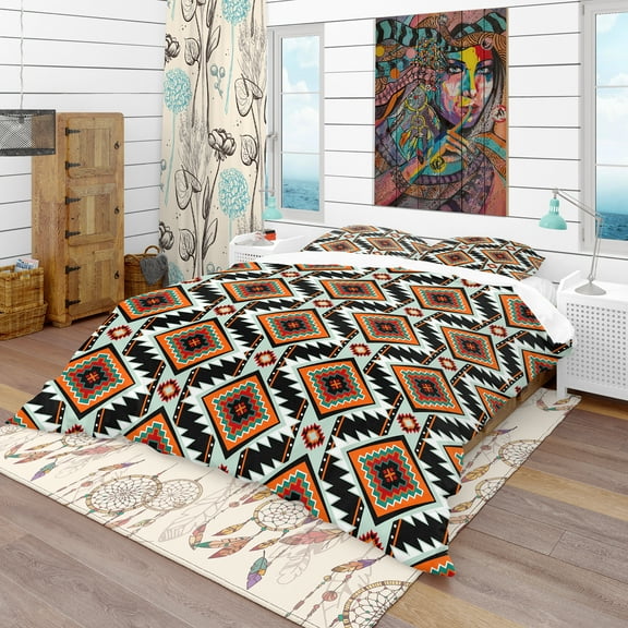 Designart 'First Nations Pattern' Southwestern Duvet Cover Set